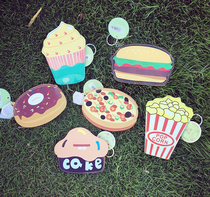 Korean Cute Burger Cake Donuts Donuts Weird Key Coin Bag Personality Small Bag Student Zero Wallet Woman