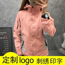 Outdoor custom logo plus velvet padded jacket men and women three-in-one detachable winter work coat mountaineering suit
