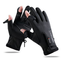 Autumn and winter gloves men warm plus velvet motorcycle gloves outdoor windproof gloves open touch screen driving anti-skid fishing