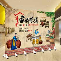 Fire activity folding screen Economical hotel dining hall Hot pot partition wall push stretch shrink fixed mobile cloth