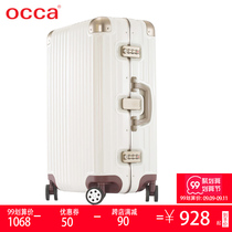 OCCA pure PC suitcase INS street photo style trolley case women 20 inch universal wheel luggage case men