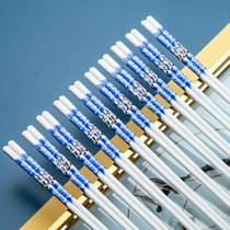 Xidao Jingdezhen anti-mold bone porcelain chopsticks 10 pairs set non-slip household high-grade ivory fast ceramic chopsticks tableware
