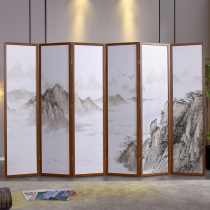 Rental partition artifact New Chinese screen Movable room partition Household folding living room Modern light luxury style