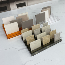 Tile stone color palette display frame acrylic cabinet door shelf wooden floor color card counter display rack