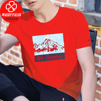 Columbia short-sleeved mens 2021 summer new sportswear outdoor leisure printing half-sleeve T-shirt AE0403