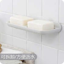 Soap box suction cup wall-mounted rack drain bathroom new creative non-perforated double soap tray soap box