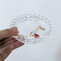 Mini Pearls Side Glass Dishes Transparent Small Saucer Accessories Containing Pan Cups Mat Jewelry Swing Pat Tray Props