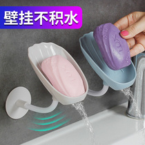 Soap box without water wall-mounted drain non-perforated household creative leaves new artifact soap rack