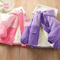 Baby cartoon cotton clothes 2022 winter new girls childrens clothes childrens plus velvet thick coat cotton jacket wt-b108
