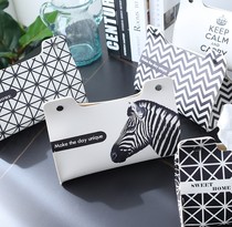 Toilet car carrying toilet household thousand bird grid drawing tissue box leather living room creative cute high-end light luxury