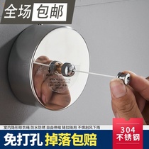 Telescopic non-perforated clothesline indoor invisible nail-free balcony shrink Magic home toilet line