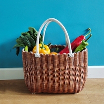 Basket basket Rattan woven grocery shopping props outdoor outing picnic supplies full set of portable home photos