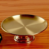 buddhism appliance Buddhist supplies pure copper glabrous drawing home Buddha fruit plate Buddha gong pan guo die tribute disk
