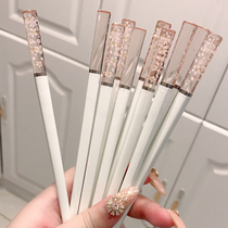 Japan imported MUJIE kitchen chopsticks high-grade alloy chopsticks non-slip Japanese light luxury chopsticks household mildew antibacterial