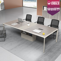 Light luxury office simple modern meeting table and chair combination Table 6-10 people negotiation meeting table and chair