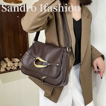 European station Tide brand womens bag 2021 new senior sense shoulder bag foreign style Joker shoulder bag soft leather mobile phone wallet