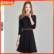 Havva autumn and winter new seven point sleeve bottom dress pleated skirt closed waist inside skirt children q4872