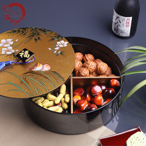 Jinyuan Henglacquer Lacquer hand painted painted fruit box New Chinese living room with cover candy box Commercial dry fruit box Hotel Supplies