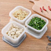 Japan Imported Refrigerator Shallot Flower Containing Box Shallot Ginger Garlic Drain Water Basket Preservation Box Vegetable Scallion Garlic Ginger Fruit Freezer Compartment