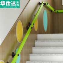 Kindergarten non-slip wooden handrail Stair handrail Simple modern household childrens European-style solid wood indoor corridor Attic