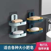 Creative soap box suction cup wall-mounted soap box holder cute drain toilet non-punched storage rack soap box