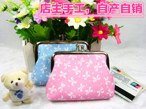 Butterfly Knot Cute Handmade Lady Buckle Small Wallet With Zero Wallet Woman Mini Coin Bag Cloth Art Student Korean Version