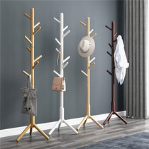 Solid wood floor-to-ceiling coat rack hanger bedroom household vertical hanger bar clothing rack simple modern hanger rack