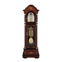 Maple Leaf Germany imported vintage wooden European black cherry Hemler 12 sound Reed movement mechanical floor clock 5659