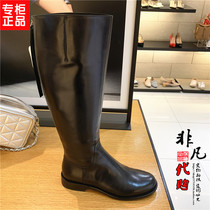 Simatu 2019 winter simple square heel simple zipper sleeve boots cow leather boots women's leather boots q9301dg9