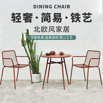 Nordic Minimalist Outdoor Leisure Table And Chairs Iron Art Milk Tea Shop Café Café Balcony Open-air Patio Garden Table And Chairs Combination