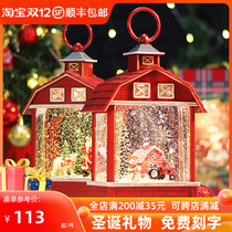 Music box snowflake music box crystal ball Christmas old man Christmas tree lights ornaments for girls gift decorations
