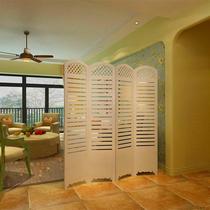 Pastoral Korean minimalist modern bedroom screen partition porch fashion living room carved folding screen Louver screen