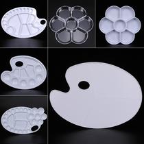 Watercolor palette art students special three-line Board plum blossom plate childrens painting thickened large-capacity acrylic paint plate