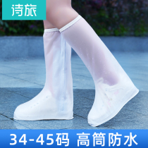 Rain shoes Mens and womens waterproof summer rain boots Rain shoe cover Childrens non-slip rainy day adult fashion high tube transparent water shoes galoshes