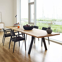 Set to make loft solid wood meeting table long table iron art rectangular reception for negotiation table American industrial wind desk