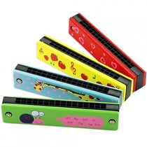 Children Woody Harmonica 16 Holes Kindergarten Elementary School Elementary School Elementary School Entrance Blow Instrumental Toddler Toddler Organ Toys