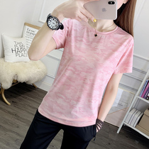 Quick-drying clothes womens short sleeves large size loose fitness running set fast-drying clothes stretch outdoor hiking T-shirt men