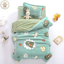 Kindergarten quilt three-piece Winter coral velvet children nap special quilt cover plus velvet six-piece milk Velvet