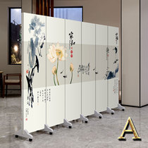 New Chinese solid wood screen partition mobile living room fashion porch office partition hotel club folding decorative wall