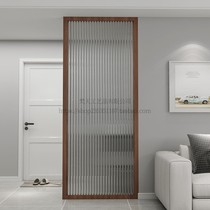Changhong glass partition Living room entrance Modern simple office Light luxury tempered wood frame new Chinese screen