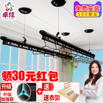Lifting clothes rack Indoor hand-cranked double-pole drying rack Three-pole balcony drying rack clothes rack drying rod drying quilt automatic