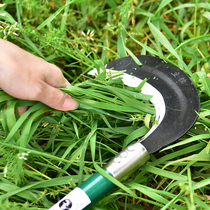 Old fashioned forged manganese steel agricultural knife scythe Outdoor tree cutting mowing knife Weeding tool Long handle crescent machete