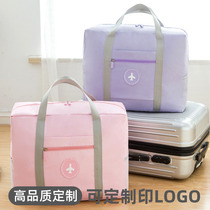 Custom printed LOGO travel storage bag clothing finishing storage bag waterproof luggage bag round label trolley bag Hand bag