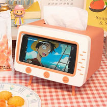 ins same cute TV tissue box Non-punching box box mobile phone holder storage box desktop ornaments