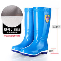 Rain shoes womens high water shoes plus velvet warm adult fashion rain boots non-slip water boots waterproof shoes long rubber shoes