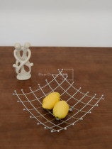 Fury Orange Bauhaus Modern Metal Picnic ins Korean Internet Red B & B Model House Desktop Ornives Fruit Plate