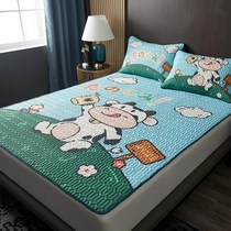 Thai latex mat three-piece set 1 8m bed machine washable soft ice silk mat washable folding home summer mat
