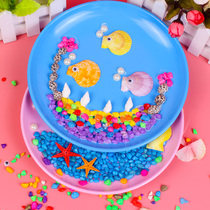 Childrens shell painting kindergarten handmade diy marine biological material package plate decoration creative production stickers