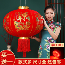 Spring Festival decoration New Year flocking red lantern chandelier decoration outdoor balcony door large Chinese palace lantern