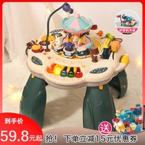 Childrens multifunctional double-sided game table early education educational toys baby building block table boys and girls toy table 0-3 years old